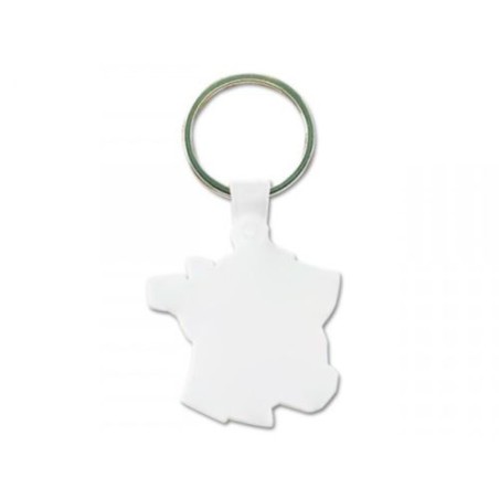 Porte-clés souple en plastique forme France (anneau 25 mm) personnalisé pas cher cadeau entreprise pas cher