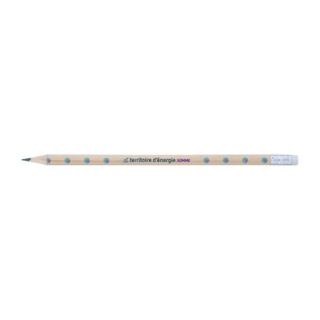 Crayon Éco-responsable et Personnalisable Rond 17 Brut en Peuplier personnalisable avec votre logo