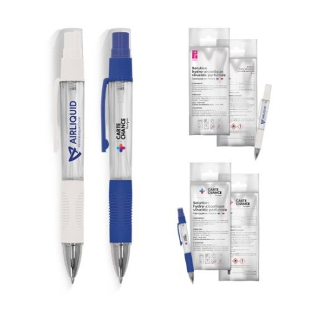 Stylo bille hydroalcoolique vaporisateur 4 ml personnalisé impression haute définition