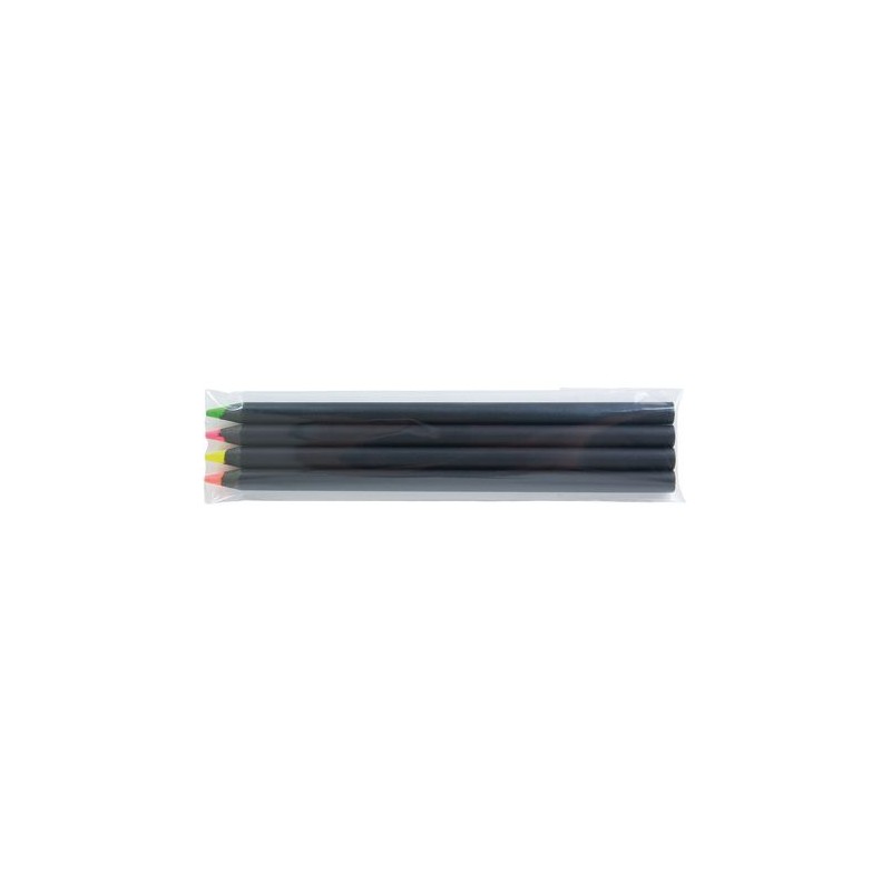 Sachet de 4 surligneurs noirs 17,6 cm - Objets Publicitaires cadeau entreprise pas cher