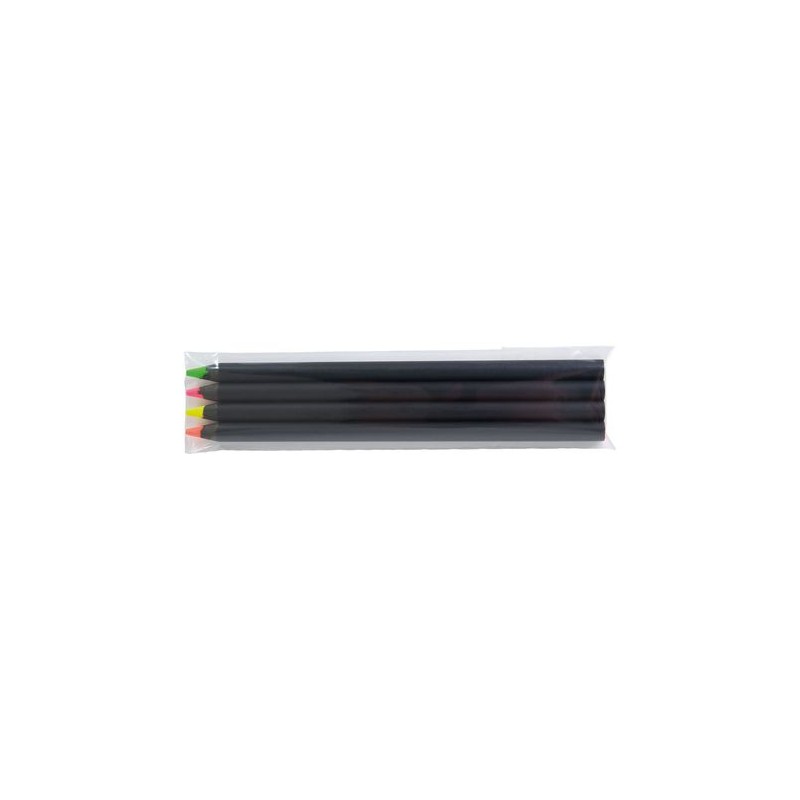 Sachet de 4 surligneurs noirs 17,6 cm - Objets Publicitaires impression haute définition
