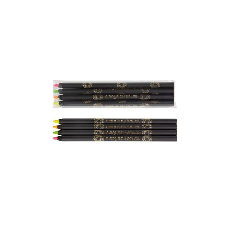 Sachet de 4 surligneurs noirs 17,6 cm - Objets Publicitaires objet promotionnel éco-responsable