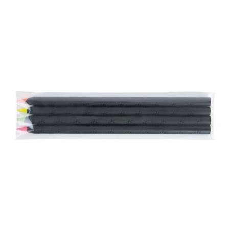 Sachet de 4 surligneurs noirs 17,6 cm - Objets Publicitaires objet publicitaire robuste