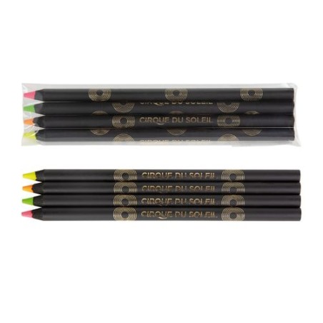 Sachet de 4 surligneurs noirs 17,6 cm - Objets Publicitaires marquage couleur éclatante