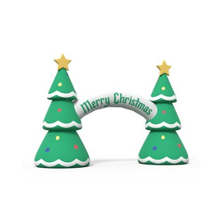 Père Noël Gonflable Personnalisable - PLV Festive Matières : polyester marquage laser ultra précis
