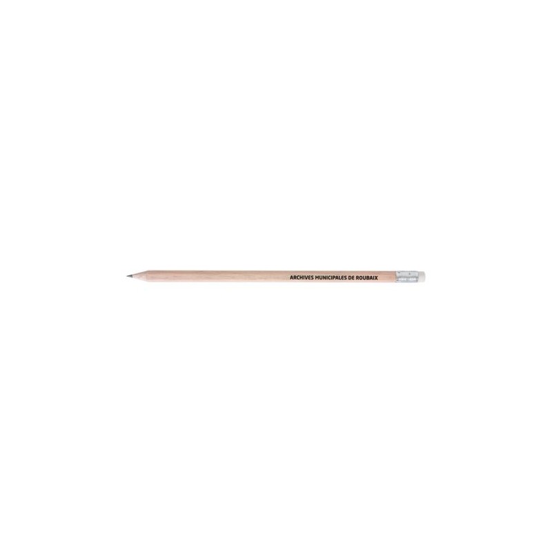 Crayon hexagonal  17,6 cm - personnalisé ECO HEXA Incolore T Gomme marquage laser ultra précis