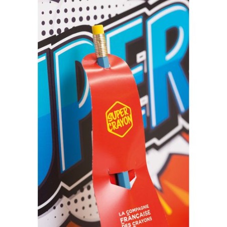 Crayon Éco-responsable Personnalisé Supman - Super Crayon objet promotionnel éco-responsable