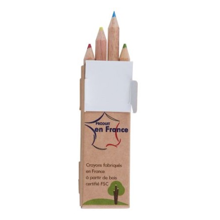 Étui Éco-responsable Personnalisable pour 6 Crayons Aquarellables - CR COUL 8,7 impression logo haute qualité