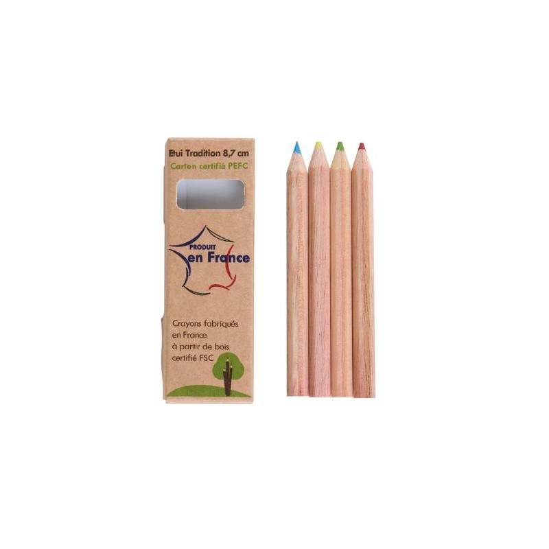 Étui Éco-responsable Personnalisable pour 6 Crayons Aquarellables - CR COUL 8,7 marquage couleur éclatante