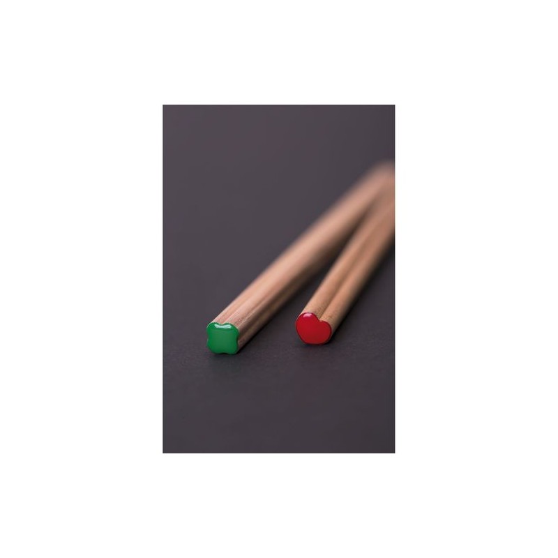 Crayon personnalisé  Trèfle Prestige 17,6 cm Matières : bois Couleurs : vert impression haute définition