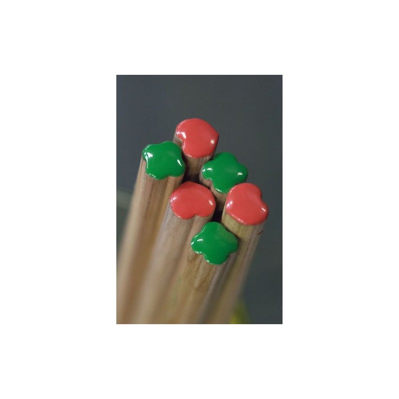Crayon personnalisé  Trèfle Prestige 17,6 cm Matières : bois Couleurs : vert cadeau collaborateur premium