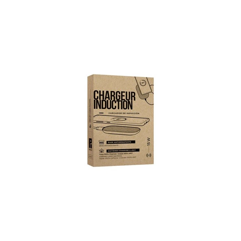 Chargeur rapide  par induction 15W en matière RPET et chanvre marquage laser ultra précis