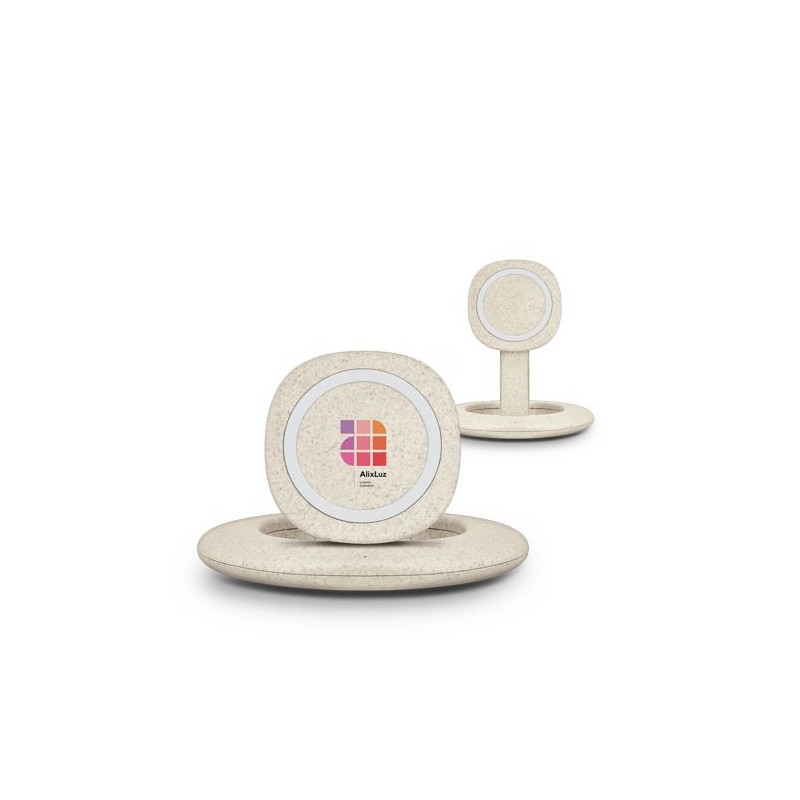 Chargeur Induction Rapide Éco-responsable 10W avec Support de Téléphone - Objets Publicitaires cadeau entreprise pas cher