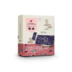 Chargeur Induction Rapide Éco-responsable 10W avec Support de Téléphone - Objets Publicitaires impression haute définition