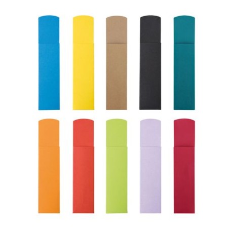 Étui en Papier Orange Éco-responsable pour 1 Crayon - Personnalisé Matières : papier Couleurs : bleu canard marquage couleur écl