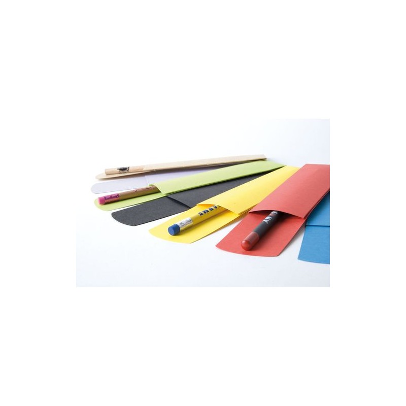 Étui en Papier Orange Éco-responsable pour 1 Crayon - Personnalisé Matières : papier Couleurs : bleu canard accessoire événement