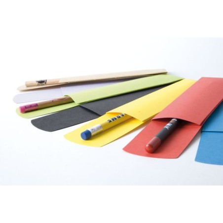 Étui en Papier Orange Éco-responsable pour 1 Crayon - Personnalisé Matières : papier Couleurs : bleu canard accessoire événement