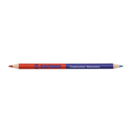 Surligneur Crayon Éco-responsable Personnalisé 17,6 cm - BI-COUL COUL 2 PANTONE Matières : bois Couleurs : blanc marquage laser 