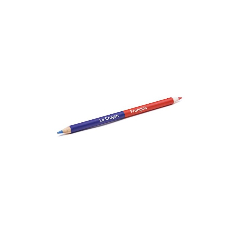 Surligneur Crayon Éco-responsable Personnalisé 17,6 cm - BI-COUL COUL 2 PANTONE Matières : bois Couleurs : blanc objet promotion