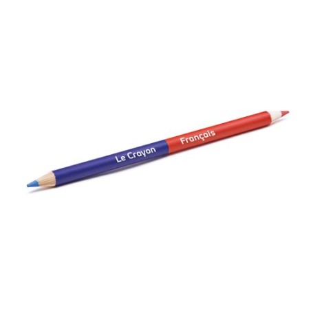 Surligneur Crayon Éco-responsable Personnalisé 17,6 cm - BI-COUL COUL 2 PANTONE Matières : bois Couleurs : blanc objet promotion