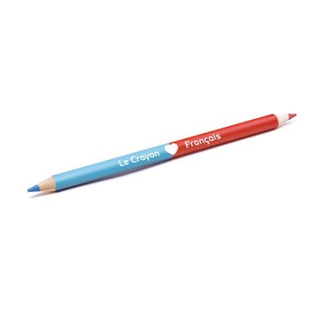 Surligneur Crayon Éco-responsable Personnalisé 17,6 cm - BI-COUL COUL 2 PANTONE Matières : bois Couleurs : blanc cadeau collabor