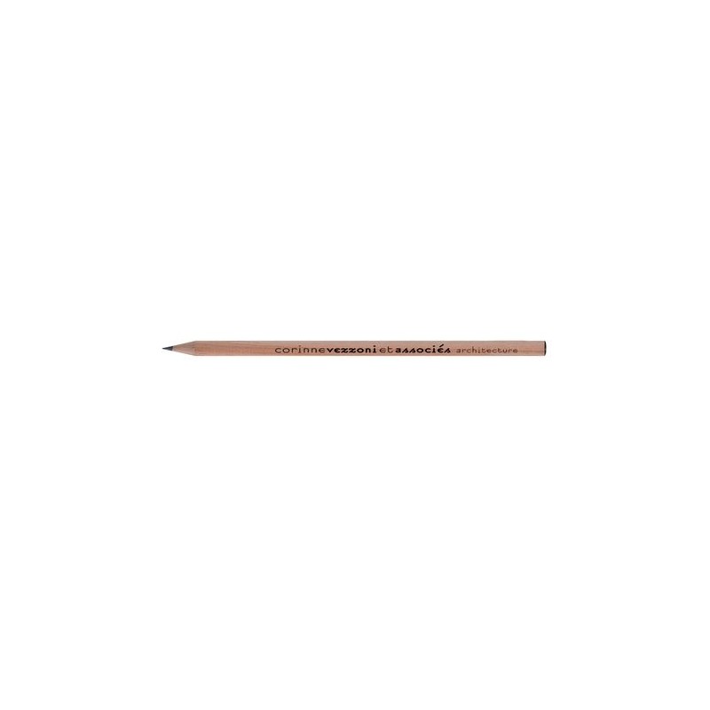Crayon à papier personnalisable Prestige Naturel - Rond 17,6 cm Incolor marquage laser ultra précis
