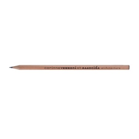 Crayon à papier personnalisable Prestige Naturel - Rond 17,6 cm Incolor marquage couleur éclatante