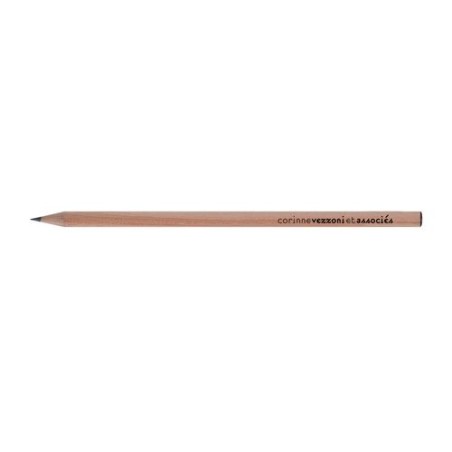 Crayon à papier personnalisable Prestige Naturel - Rond 17,6 cm Incolor cadeau affaires élégant