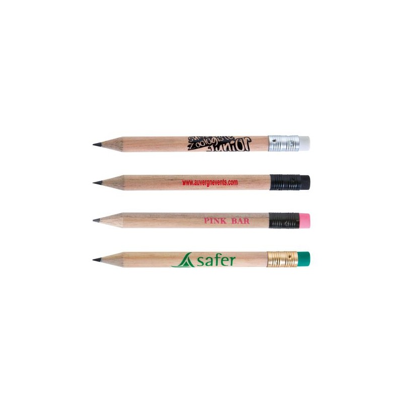 Crayon Éco-responsable Personnalisable Rond 8,7 cm Incolore T Gomme personnalisation rapide en France