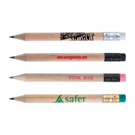 Crayon Éco-responsable Personnalisable Rond 8,7 cm Incolore T Gomme personnalisation rapide en France