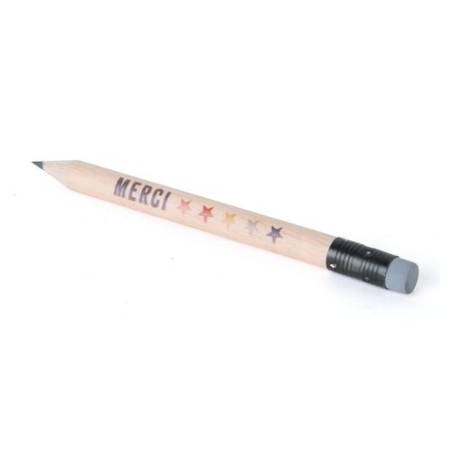 Crayon Éco-responsable Personnalisable Rond 8,7 cm Incolore T Gomme accessoire événementiel unique