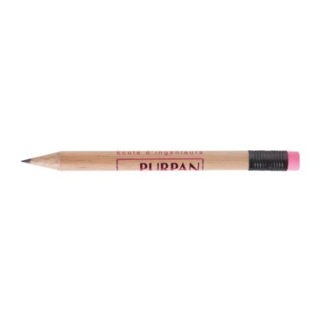 Crayon Éco-responsable Personnalisable Rond 8,7 cm Incolore T Gomme objet publicitaire robuste