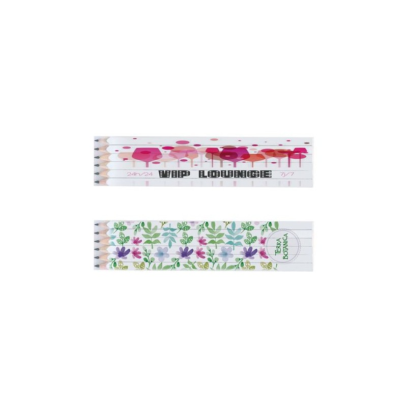 Set de 6 Crayons Graphite Éco-responsables Personnalisés 17.6 cm personnalisable avec votre logo