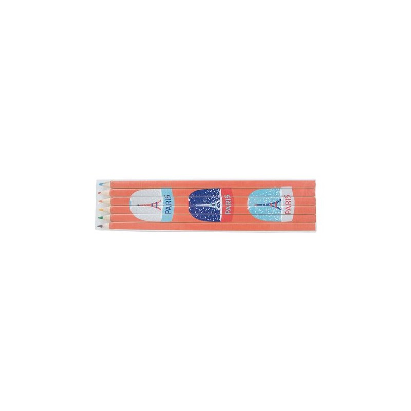 Set de Crayons Personnalisables Éco-responsables - Quadri 6 Couleurs 17,6 cm cadeau collaborateur premium