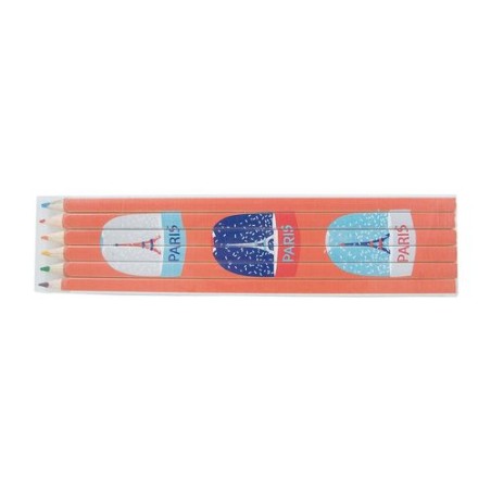 Set de Crayons Personnalisables Éco-responsables - Quadri 6 Couleurs 17,6 cm cadeau collaborateur premium