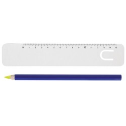 Kit Bureau Fluo Jaune 17,6 cm - Règle et Surligneur Personnalisés pas cher