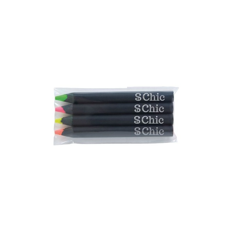 Sachet de 4 surligneurs s personnalisables Black 8,7 marquage laser ultra précis