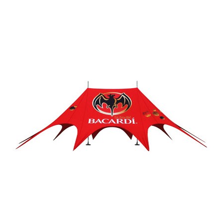 Tente Étoile 10m avec Deux Mâts - Mobilier Événementiel