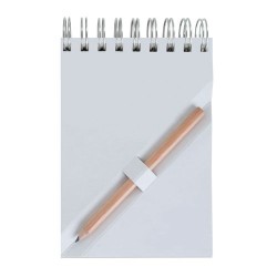 Bloc-notes A7 avec crayon - Étui noir personnalisable pour objets publicitaires 2