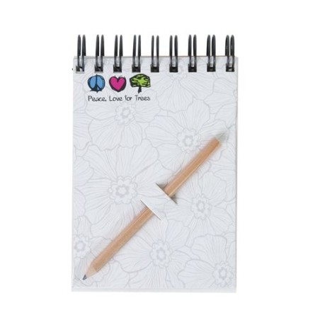 Bloc-notes A7 avec crayon - Étui noir personnalisable pour objets publicitaires objet promotionnel éco-responsable