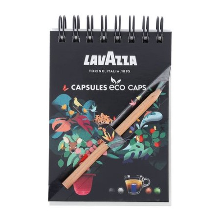 Bloc-notes A7 avec crayon - Étui noir personnalisable pour objets publicitaires personnalisation rapide en France