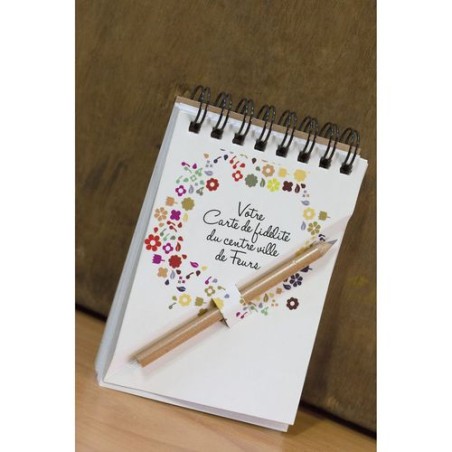 Bloc-notes A7 avec crayon - Étui noir personnalisable pour objets publicitaires accessoire événementiel unique
