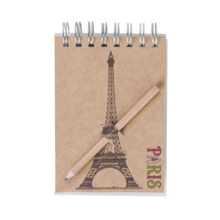 Bloc-notes A7 avec crayon - Étui noir personnalisable pour objets publicitaires objet publicitaire robuste