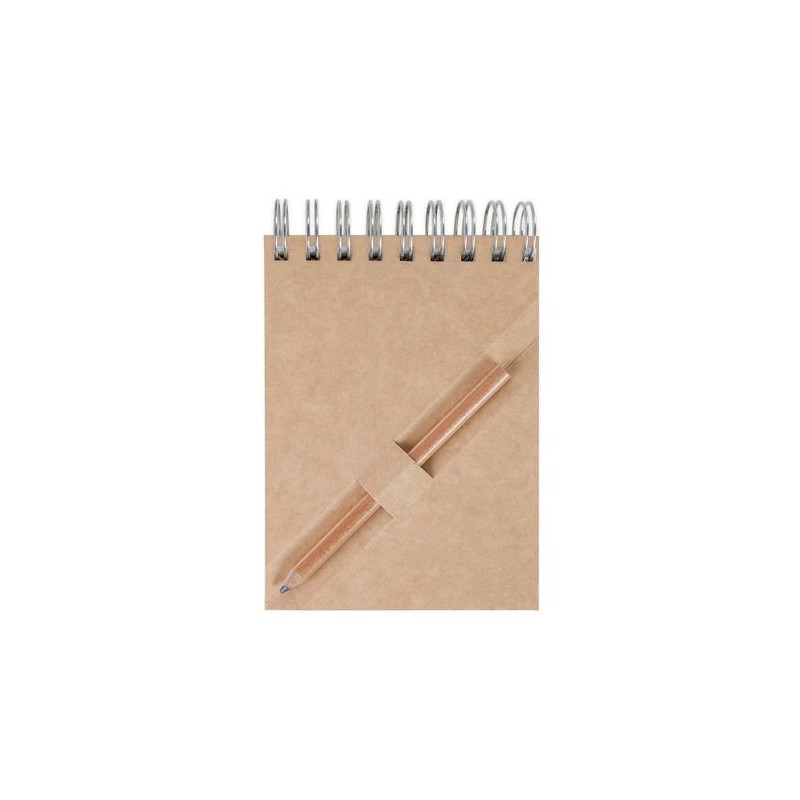 Bloc-notes A7 avec crayon - Étui noir personnalisable pour objets publicitaires objet promo petit budget