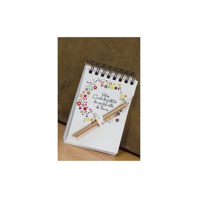 Bloc-notes A7 avec crayon - Étui noir personnalisable pour objets publicitaires cadeau collaborateur premium