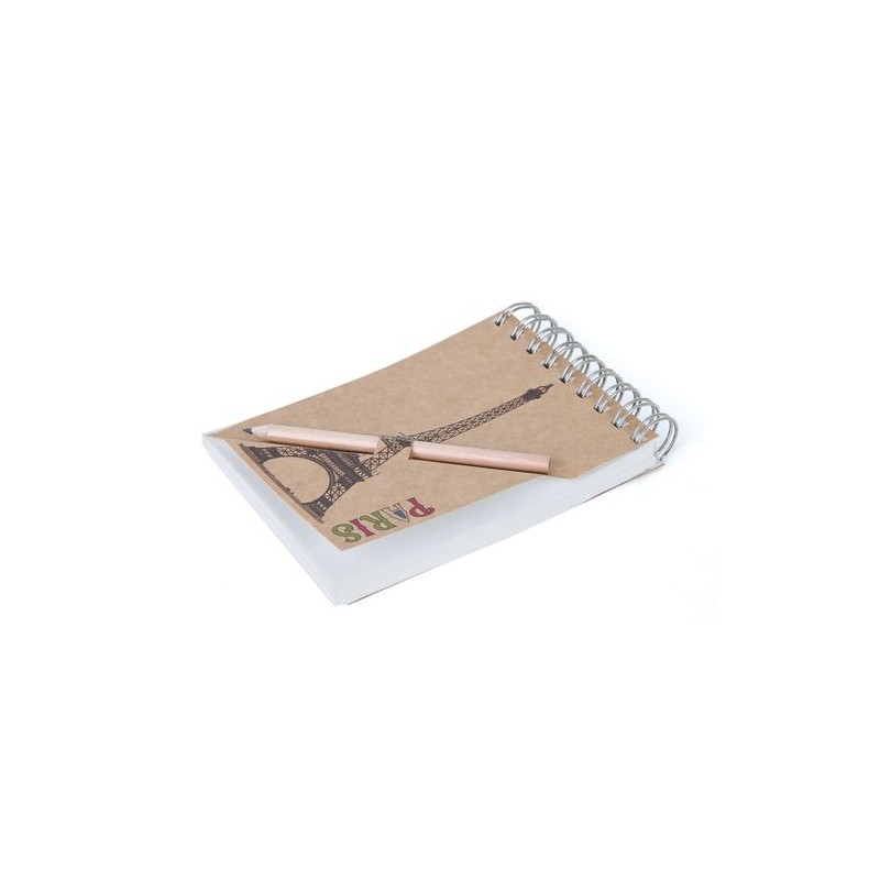 Bloc-notes A7 avec crayon - Étui noir personnalisable pour objets publicitaires goodies entreprise design