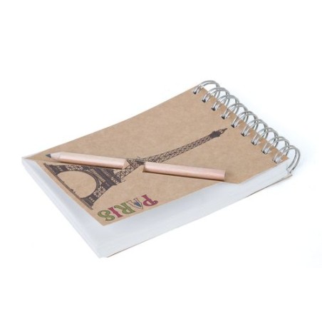 Bloc-notes A7 avec crayon - Étui noir personnalisable pour objets publicitaires goodies entreprise design