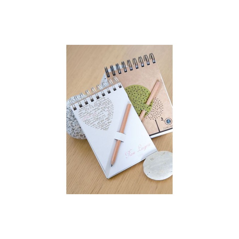 Bloc-notes A7 avec crayon - Étui noir personnalisable pour objets publicitaires objet publicitaire robuste