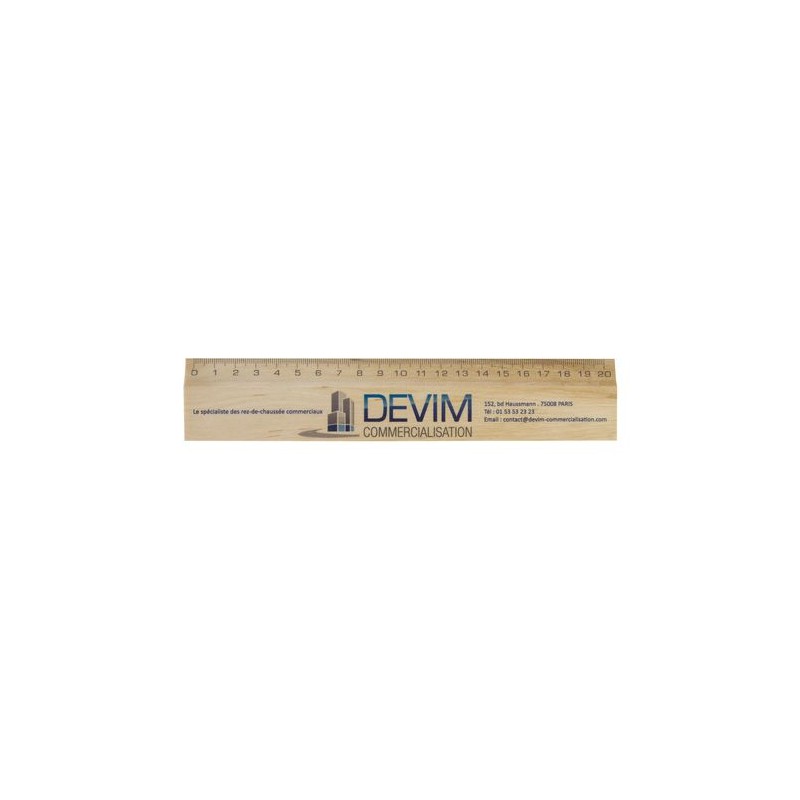 Règle en Bois de Hêtre Personnalisée 20 cm - Charme marquage laser ultra précis