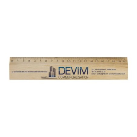 Règle en Bois de Hêtre Personnalisée 20 cm - Charme marquage laser ultra précis